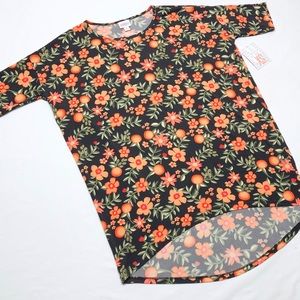LuLaRoe Irma Tunic Black Floral Size XS